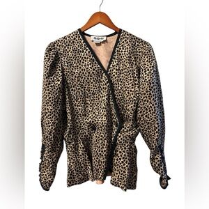Vintage Mijoli Leopard Print Wrap Jacket